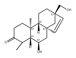 17-Norkaur-15-en-3-one, 6-hydroxy-13-(hydroxymethyl)-, (6β,8β,13β)- (9CI) Struktur