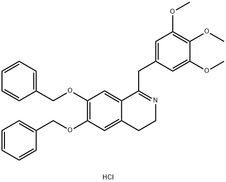 1-(3,4,5-TRIMETHOXYBENZYL)-6,7-DIBENZYLOXY-3,4-DIHYDROISOQUINOLINE HYDROCHLORIDE 结构式