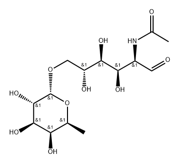 2-Acetamido-2-deoxy-6-O-a-L-fucopyranosyl-D-glucose Struktur