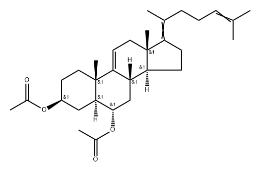 5α-Cholesta-9(11),17(20),24-triene-3β,6α-diol diacetate Struktur