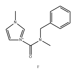 1-[benzyl(methyl)carbamoyl]-3-methyl-1H-imidazol-3-ium iodide Struktur