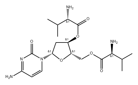 L-Valine, 3',5'-diester with 4-amino-1-(2-deoxy-β-L-erythro-pentofuranosyl)-2(1H)-pyrimidinone (9CI) Struktur