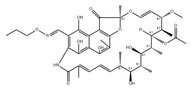 3-[(プロポキシイミノ)メチル]リファマイシン 化学構造式