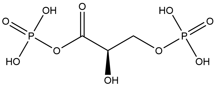 Propanoic acid, 2-hydroxy-3-(phosphonooxy)-, 1-anhydride with phosphoric acid, (2R)- 结构式
