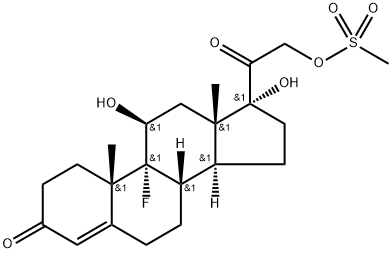 Pregn-4-ene-3,20-dione, 9-fluoro-11,17-dihydroxy-21-[(methylsulfonyl)oxy]-, (11β)- Struktur