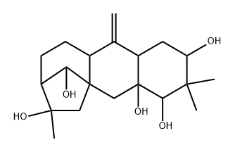 (2S,10aα,11aα,12R)-Tetradecahydro-3,3,7-trimethyl-11-methylene-5aβ,8β-methano-5aH-cyclohepta[b]naphthalene-2α,4α,4aβ,7β,12-pentol Structure
