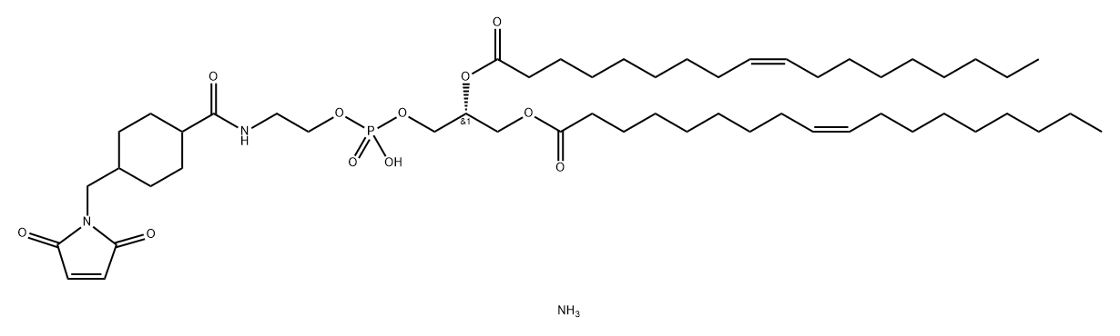 1,2-DIOLEOYL-SN-GLYCERO-3-PHOSPHOETHANOLAMINE-N-[4-(P-MALEIMIDOMETHYL)CYCLOHEXANE-CARBOXAMIDE] (SODIUM SALT);18:1 PE MCC, 384847-49-8, 结构式