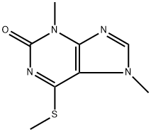 3,7-DIMETHYL-6-(METHYLTHIO)PURIN-2(3H)-ONE, 38759-27-2, 结构式