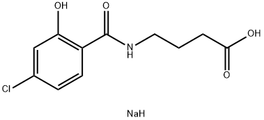 	4-(4-氯-2-羟基苯甲酰胺)丁酸钠, 387825-07-2, 结构式