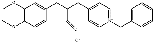 Pyridinium, 4-[(2,3-dihydro-5,6-dimethoxy-1-oxo-1H-inden-2-yl)methyl]-1-(phenylmethyl)-, chloride (1:1) Structure
