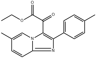 6-Methyl-2-(4-Methylphenyl)-α-oxo-iMidazo[1,2-a]pyridine-3-acetic Acid Ethyl Ester 化学構造式