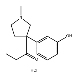 1-Propanone, 1-[3-(3-hydroxyphenyl)-1-methyl-3-pyrrolidinyl]-, hydrochloride (1:1) Structure