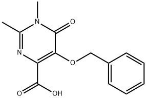 5-(Benzyloxy)-1,2-dimethyl-6-oxo-1,6-dihydropyrimidine-4-carboxylic acid Struktur
