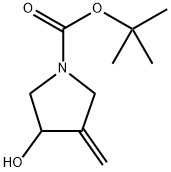 1-Pyrrolidinecarboxylic acid, 3-hydroxy-4-methylene-, 1,1-dimethylethyl ester Structure