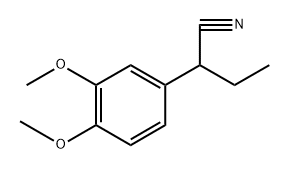 Benzeneacetonitrile, α-ethyl-3,4-dimethoxy- 化学構造式