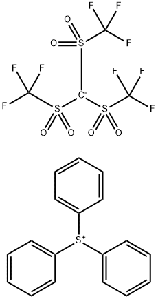 Sulfonium, triphenyl-, salt with tris(trifluoromethyl)sulfonylmethane (1:1) Structure