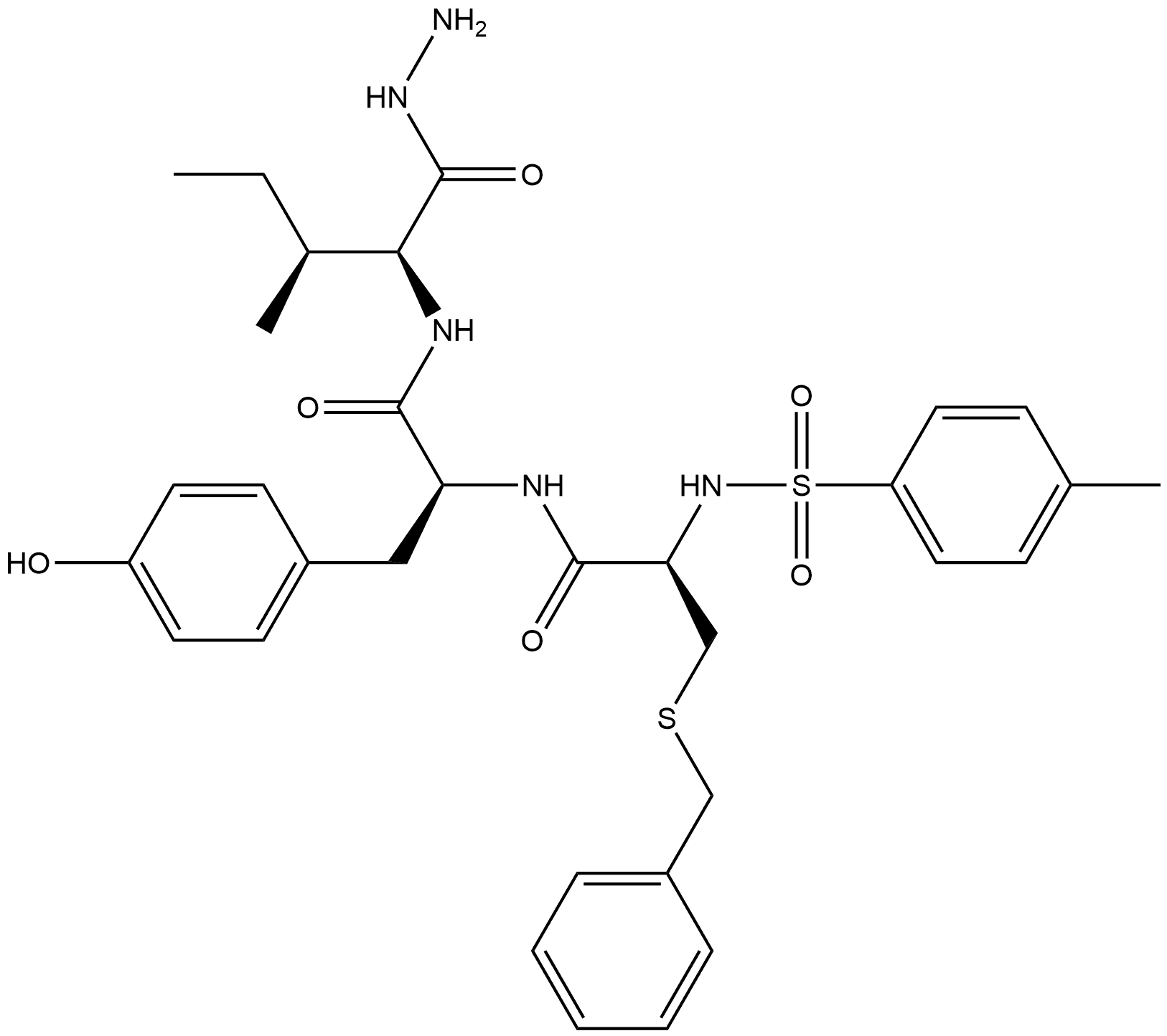 L-Isoleucine, N-[N-[N-[(4-Methylphenylsulfonyl]-S-(phenylMethyl)-L-cysteinyl]-L-tyrosyl]-, hydrazide (9CI) Struktur