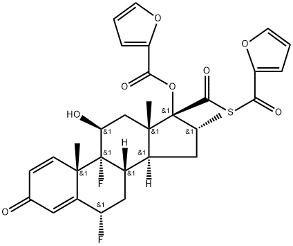 Androsta-1,4-diene-17-carbothioic acid, 6,9-difluoro-17-[(2-furanylcarbonyl)oxy]-11-hydroxy-16-methyl-3-oxo-, anhydrosulfide with 2-furancarbothioic acid, (6α,11β,16α,17α)-