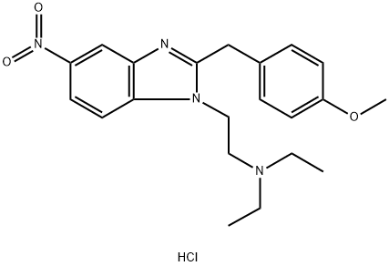 1H-Benzimidazole-1-ethanamine, N,N-diethyl-2-[(4-methoxyphenyl)methyl]-5-nitro-, hydrochloride (1:1)|METONITAZENE 盐酸盐