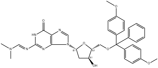 N2-二甲基甲脒-5'-O-(4,4'-二甲氧基三苯基)-2'-脱氧鸟苷,40094-22-2,结构式