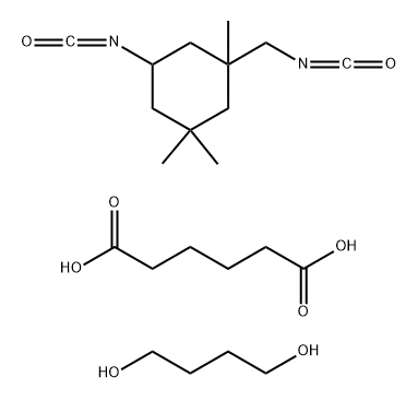 Hexanedioic acid, polymer with 1,4-butanediol and 5-isocyanato-1-(isocyanatomethyl)-1,3,3-trimethylcyclohexane Struktur
