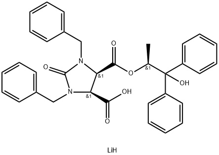 4,5-Imidazolidinedicarboxylic acid, 2-oxo-1,3-bis(phenylmethyl)-, 4-[(1S)-2-hydroxy-1-methyl-2,2-diphenylethyl] ester, lithium salt (1:1), (4R,5S)-