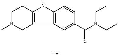1H-Pyrido[4,3-b]indole-8-carboxamide, N,N-diethyl-2,3,4,5-tetrahydro-2-methyl-, hydrochloride (1:1) Structure
