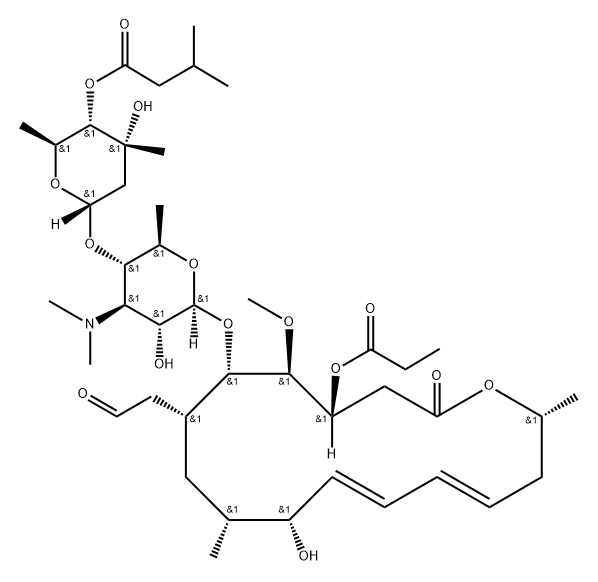 Leucomycin V, 4B-(3-methylbutanoate) 3-propanoate Structure