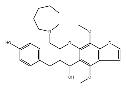 4,7-Dimethoxy-6-[2-(hexahydro-1H-azepin-1-yl)ethoxy]-α-[2-(4-hydroxyphenyl)ethyl]-5-benzofuranmethanol Structure
