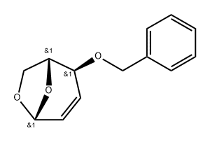 .beta.-D-erythro-Hex-2-enopyranose, 1,6-anhydro-2,3-dideoxy-4-O-(phenylmethyl)- 结构式