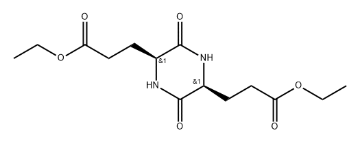 2,5-Piperazinedipropanoic acid, 3,6-dioxo-, 2,5-diethyl ester, (2S,5S)- Structure
