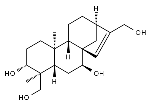 (4S)-Kaur-15-ene-3α,7β,17,19-tetrol Struktur