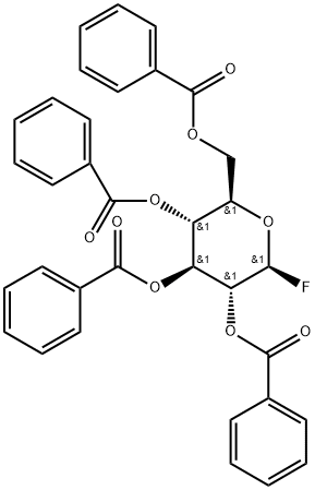 2,3,4,6-Tetra-O-benzoyl-1-deoxy-1-fluoro-beta-D-glucopyranoside Struktur