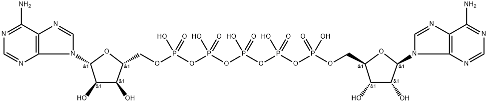 adenosine 5'-(hexahydrogen pentaphosphate), 5'->5'-ester with adenosine Structure