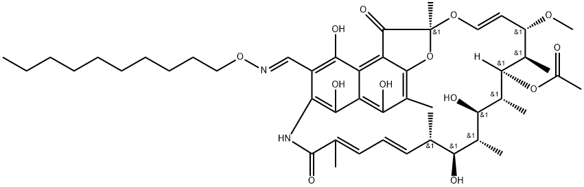 3-(デシルオキシイミノメチル)リファマイシン 化学構造式