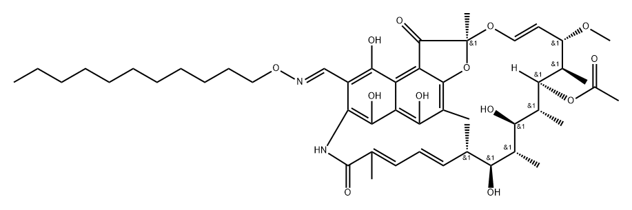 3-ウンデシルオキシイミノメチルリファマイシンSV 化学構造式