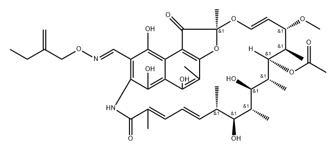 3-[(2-Ethyl-2-propenyl)oxyiminomethyl]rifamycin SV Struktur
