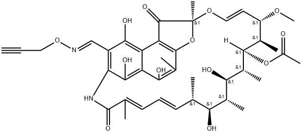 3-[(2-Propynyl)oxyiminomethyl]rifamycin SV,41776-64-1,结构式