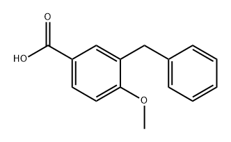 3-苄基-4-甲氧基苯甲酸 结构式