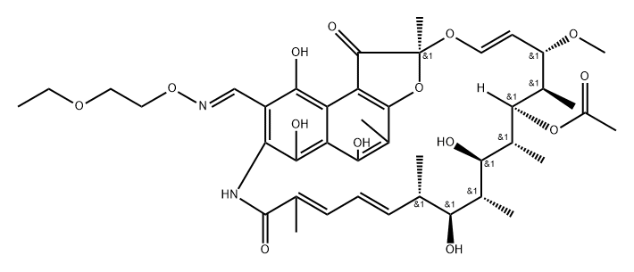 3-[(2-Ethoxyethoxy)iminomethyl]rifamycin SV 结构式