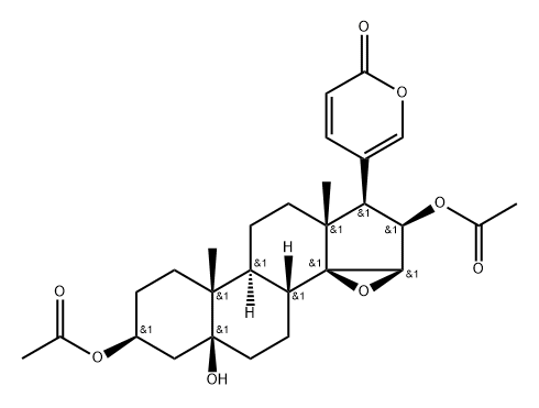 3β,16β-Bis(acetyloxy)-14,15β-epoxy-5-hydroxy-5β-bufa-20,22-dienolide Structure