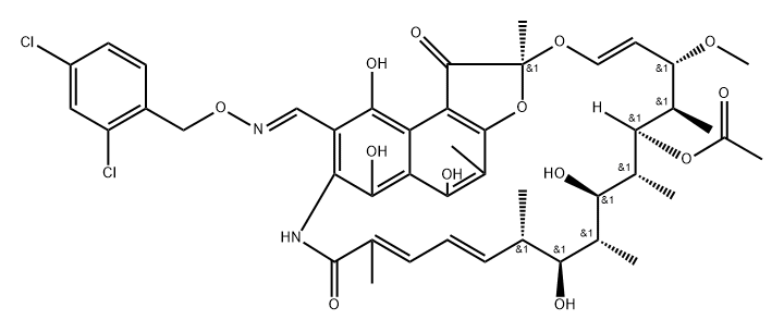 3-[(2,4-Dichlorobenzyloxy)iminomethyl]rifamycin SV 结构式