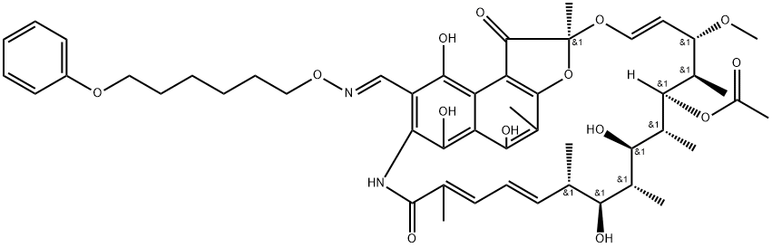 3-[(6-Phenoxyhexyl)oxyiminomethyl]rifamycin SV 结构式