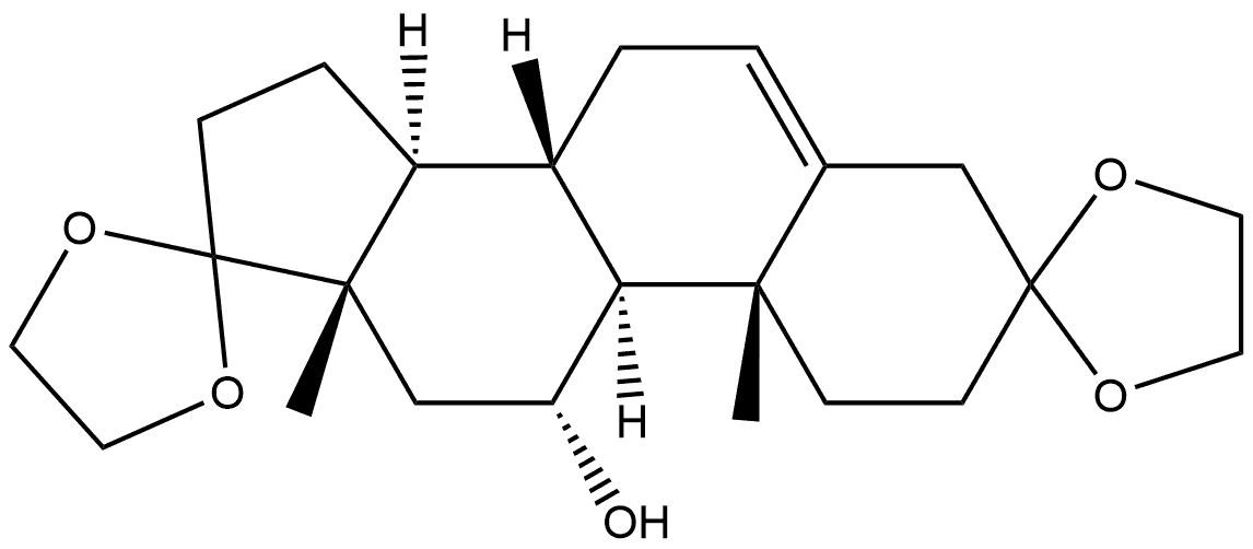 (11α)-11-Hydroxyandrost-5-ene-3,17-dione Cyclic Bis(1,2-ethanediyl Acetal) Struktur