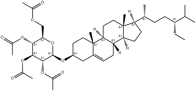 β-D-Glucopyranoside, (3β)-stigmast-5-en-3-yl, tetraacetate Structure