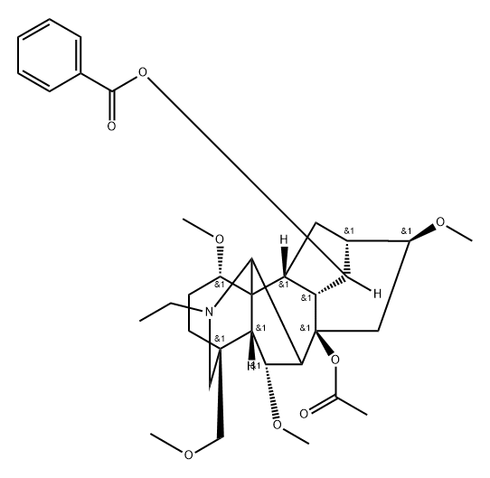 8-acetyl-14-benzoylchasmanine Struktur