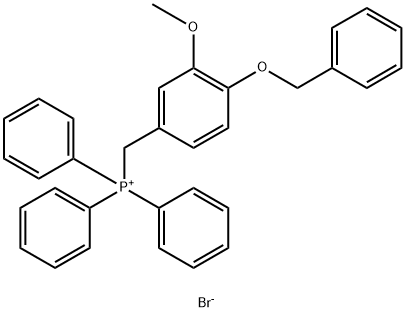 Phosphonium, [[3-methoxy-4-(phenylmethoxy)phenyl]methyl]triphenyl-, bromide (1:1) Struktur