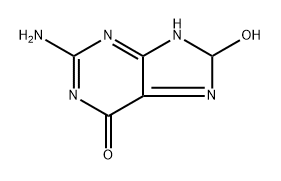 6H-Purin-6-one,  2-amino-1,8-dihydro-8-hydroxy-,  radical  ion(1-)  (9CI) Struktur
