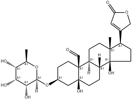 3β-[(6-Deoxy-β-D-allopyranosyl)oxy]-5,14-dihydroxy-19-oxo-5β-card-20(22)-enolide Struktur