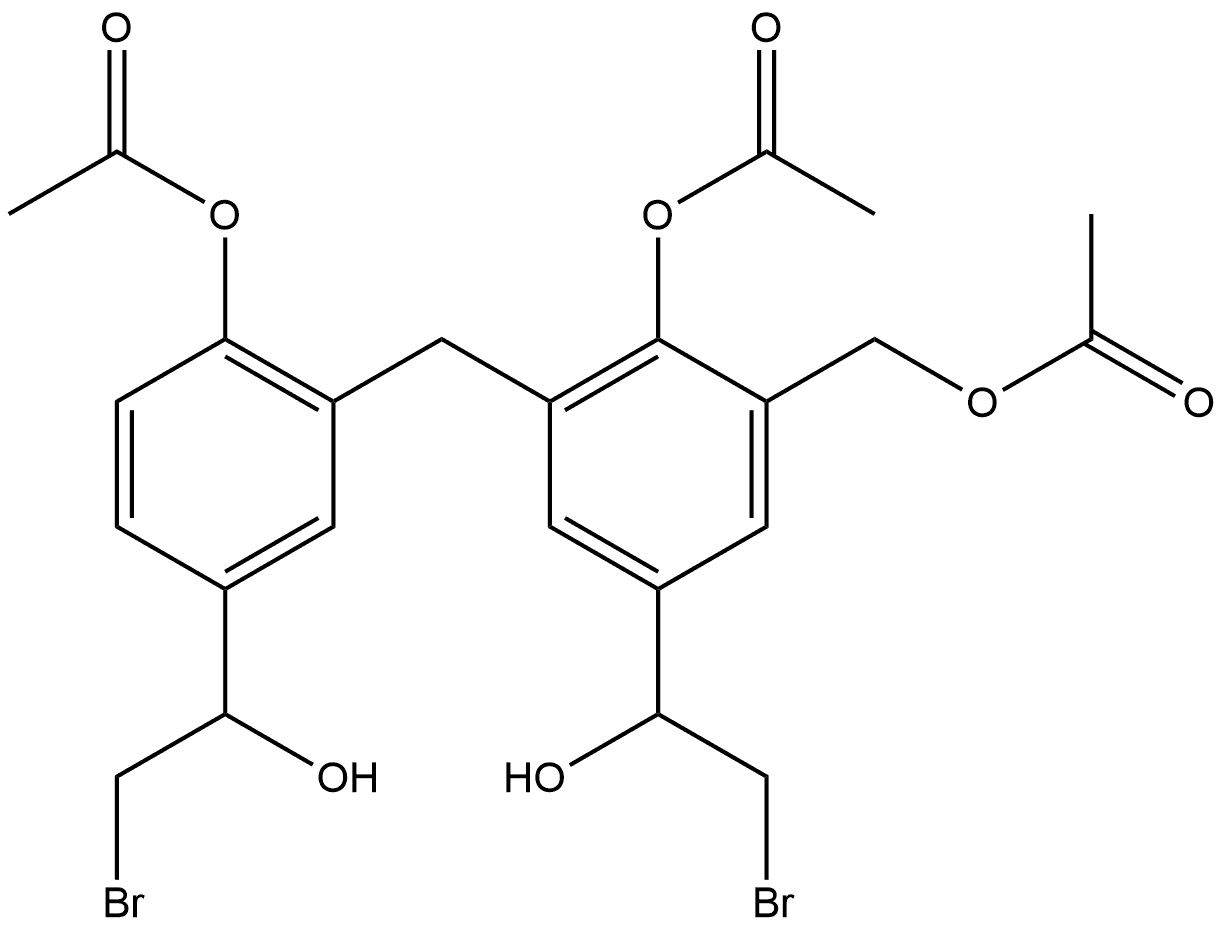 4-(ACETYLOXY)-5-[[2-(ACETYLOXY)-5-(2-BROMO-1-HYDROXYETHYL)PHENYL]METHYL]-Α1-(BROMOMETHYL)-1,3-BENZENEDIMETHANOL Α3-ACETATE 结构式